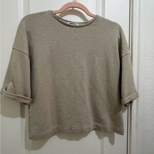 Bonobo XS Beige Knit Top w/gold glitter speckles